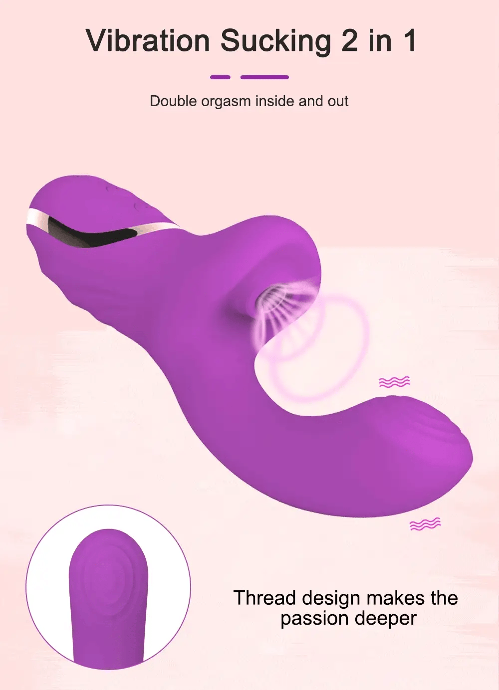 Vibrador Doble con Succion Recargable