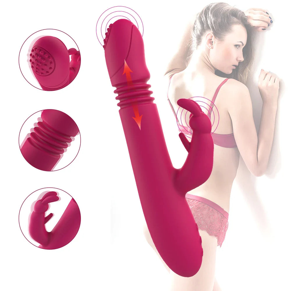 Vibrador Doble Estimulacion Movimiento y Termino