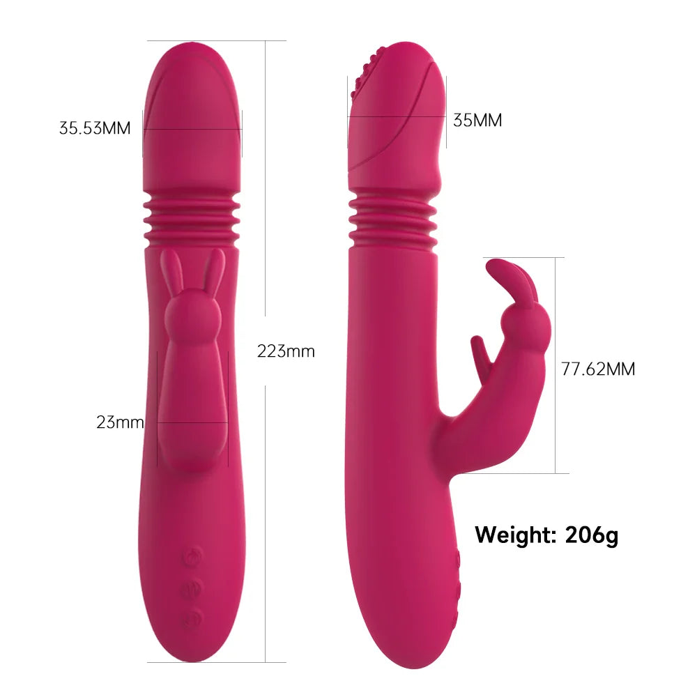 Vibrador Doble Estimulacion Movimiento y Termino