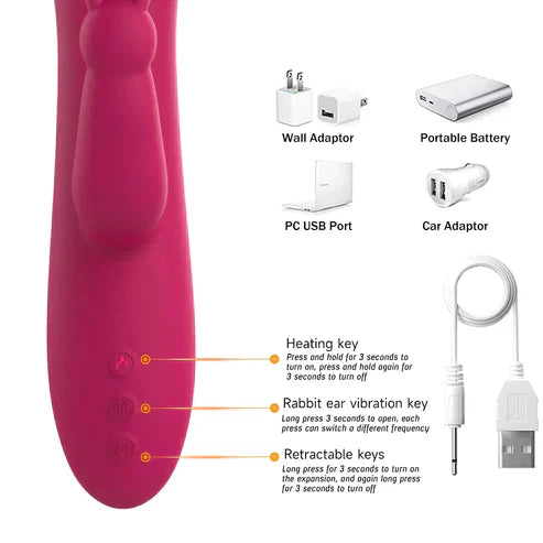 Vibrador Doble Estimulacion Movimiento y Termino